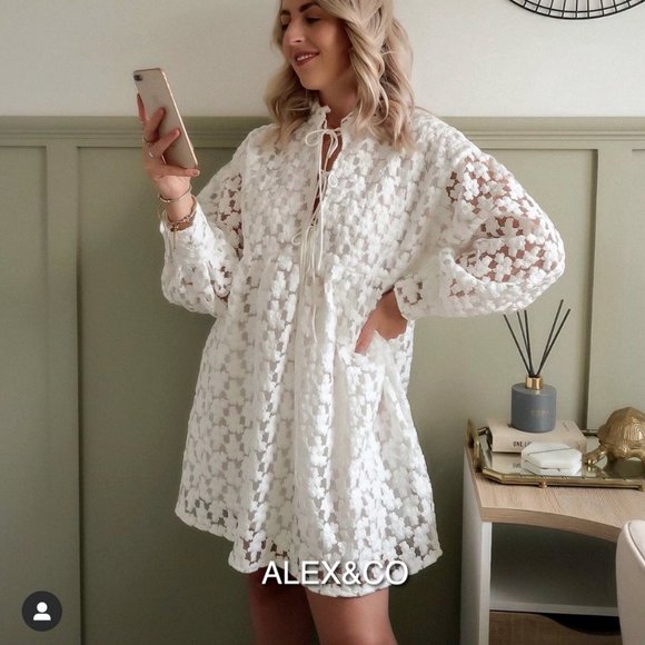 Zara texture mini dress WHITE - 4786/058 - Picture 6 of 13